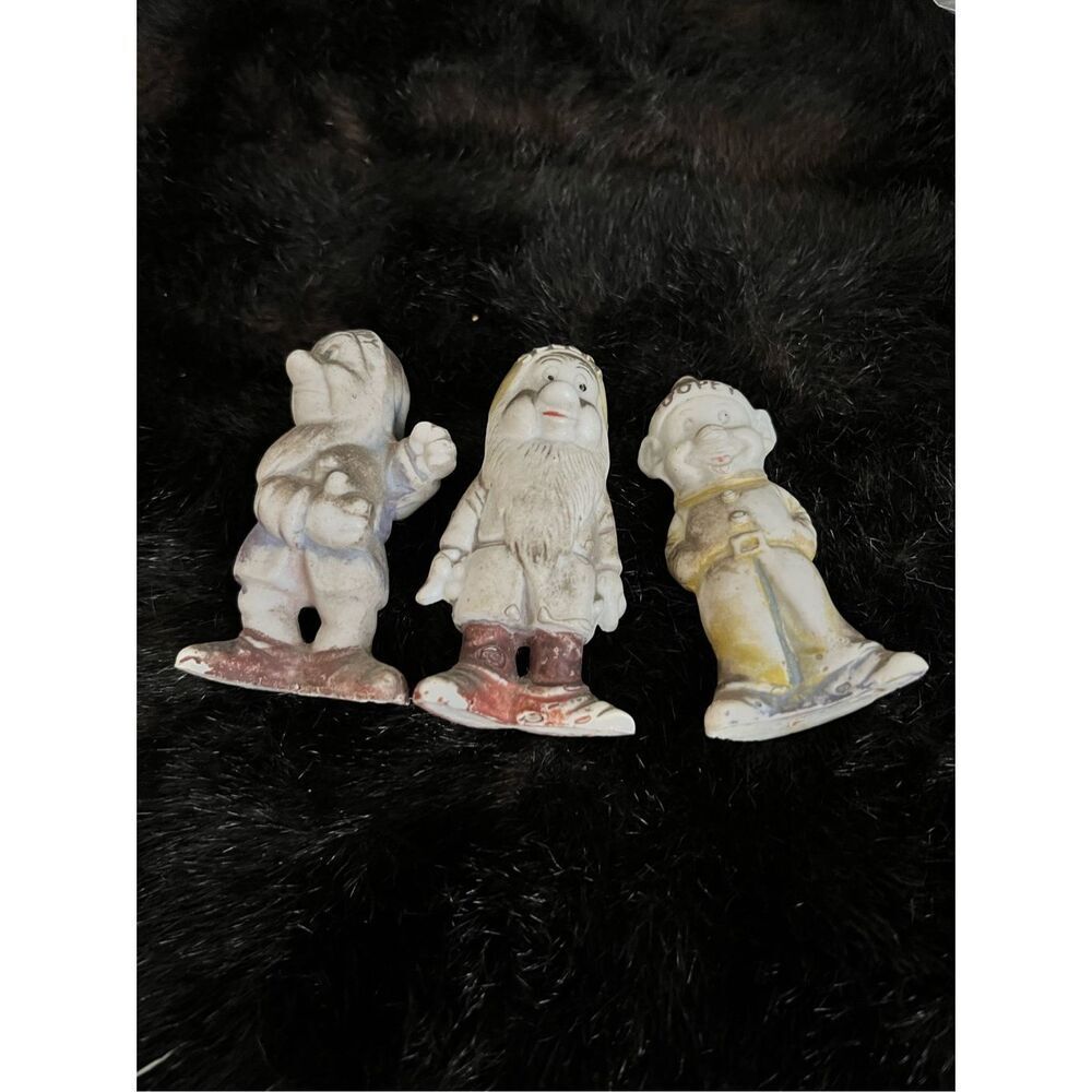 3 Vtg SNOW WHITE & THE SEVEN DWARFS Ceramic Figurines WALT DISNEY Sleepy Dwarf G